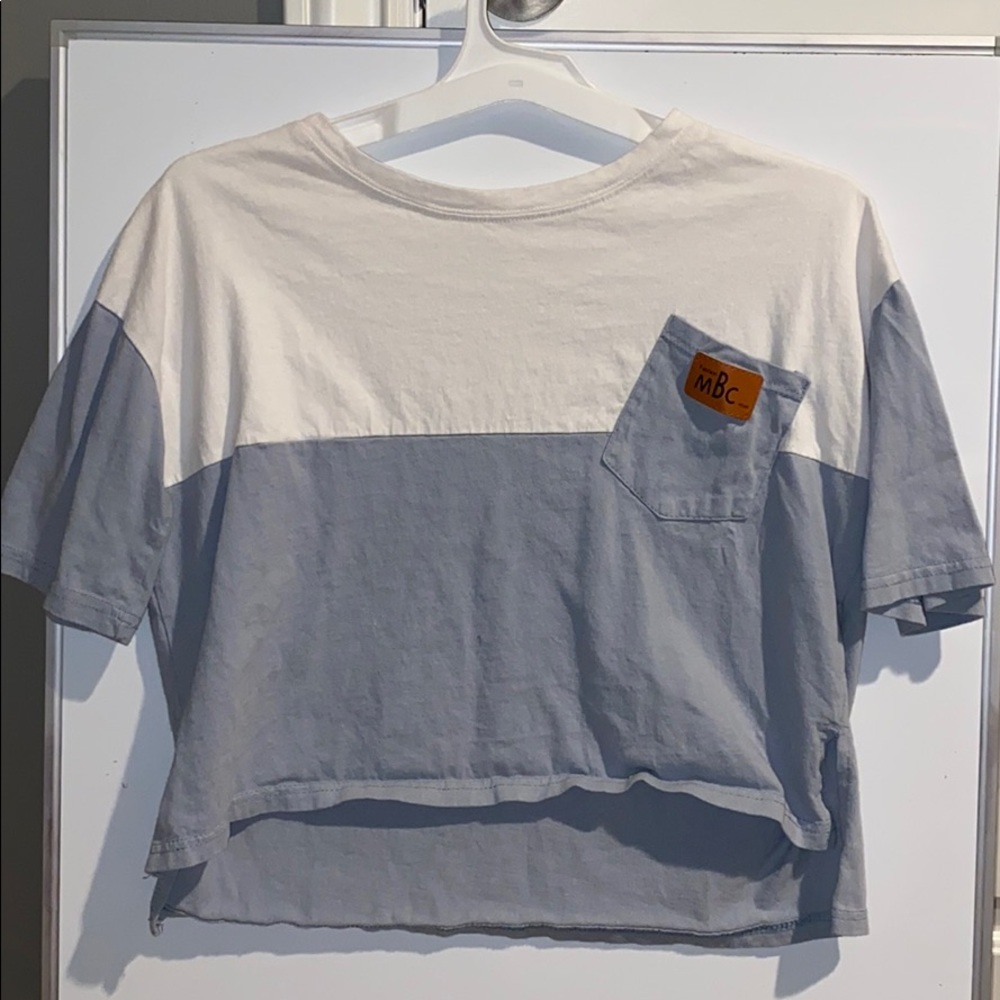 white and blue top!